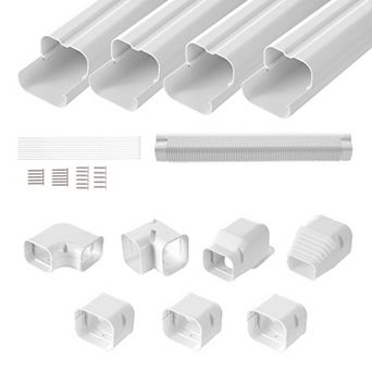 VEVOR Mini Split Line Set Cover 3 in W 15.8Ft L, PVC Decorative Pipe Line Cover For Air Conditioner