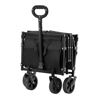 VEVOR Collapsible Wagon Carts, 120L & 225LBS Folding Wagons with All-Terrain Wheels