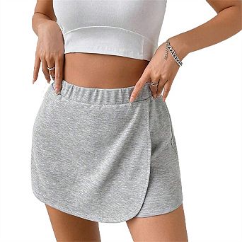Women's Elastic Waist Sweatpants - Casual Sports Skirt Pants Shorts, Stretchy Waistband Trousers