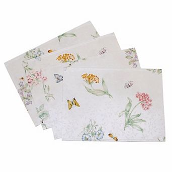 Lenox 4 pc Butterfly Meadow Damask Placemat Set