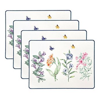 Lenox 4 pc Butterfly Meadow Garden Cork Placemat Set