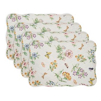 Lenox 4 pc Butterfly Meadow Quilted Placemats Set