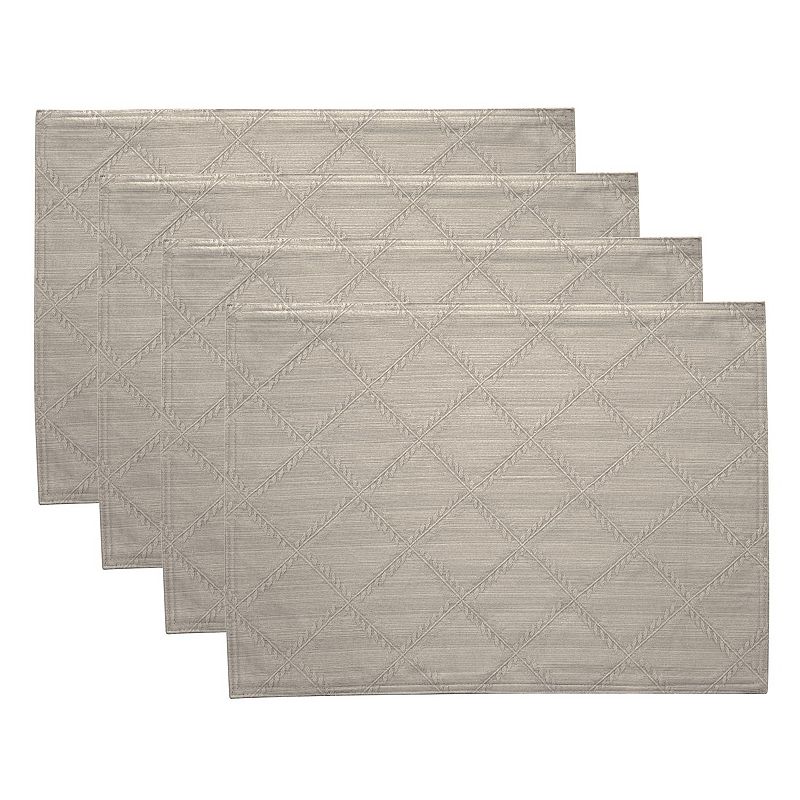 Lenox Laurel Leaf Rectangular Placemats, Set of 4 - Platinum