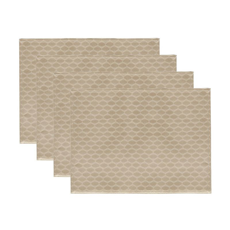 Lenox Olivia Polyester Set of 4 Placemat, 13" x 19" - Tan