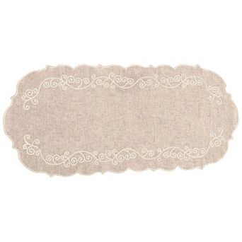 Lenox French Perle Embroidered Centerpiece Table Runner