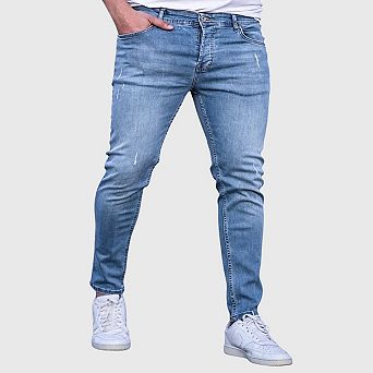 Mens Slim Fit Jeans Stretch Skinny Denim Pants