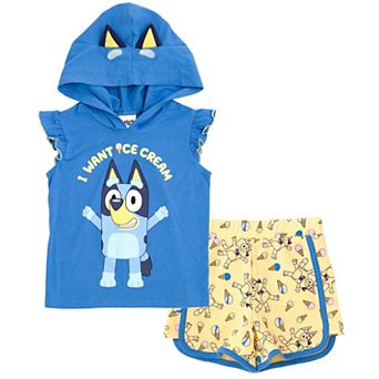 Bluey Cosplay 2 pc Hooded Tank and Shorts Set