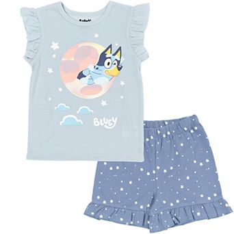 Bluey Tee and French Terry Shorts Set