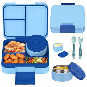 Kids Bento Lunch Box Set With Insulated Bag Leak Proof Soup Thermos