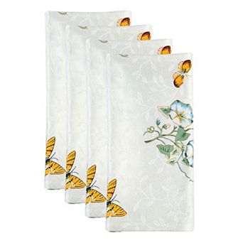 Lenox Butterfly Meadow 4 pc Damask 19" x 19" Napkin Set