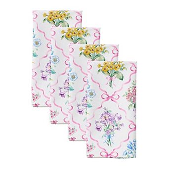 Lenox Bouquet Ribbon 4 pc 19" x 19" Napkin Set