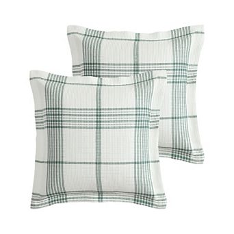 Levtex Home Waffle Plaid 2 pc Euro Sham Set