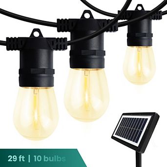 Techko Solar 29-ft. 10-Bulb LED String Lights with USB Charging