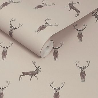 Sophie Allport Highland Stag Rutland Stone Wallpaper Roll