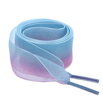 1 Pair Flat for Women Gradient Color Organza Shoelaces Strings 28"