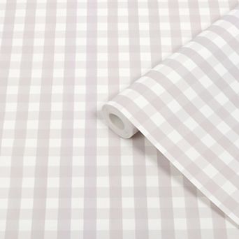Superfresco Easy Hattie Gingham Stone Wallpaper