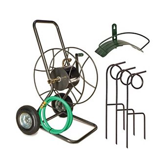 Yard Butler Ultimate Hose Management Bundle - Cart, Wall Hanger & Plant Guides Set