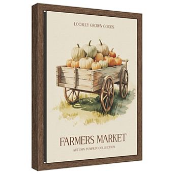 Autumn Pumpkin Wagon by Andreas Magnusson Framed Canvas Wall Art Print