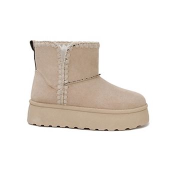 Yoki Women's Stitch Embroidered Platform Bootie