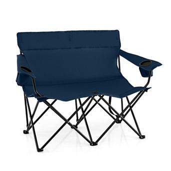 Double Camping Chair 2 Person Outdoor Folding Loveseat with Cup Holders