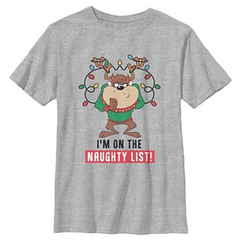 Boys 6-20 Tasmanian Devil I'm On The Naughty List Graphic Tee