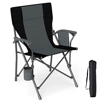 Portable Folding Oxford Cloth Camping Chair with Cup Holder and Side Pocket