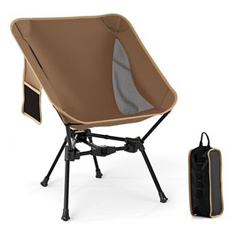 Portable Camping Chair with Compact Carrying Bag Coffee
