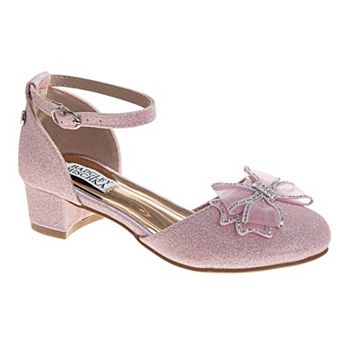 Badgley Mischka Girls Block Heel Dress Shoes with Embellished Bow (Little KidBig Kid)