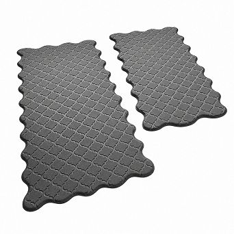 2 pc Scalloped Embossed Anti Fatigue Kitchen Mats Non Slip Washable Waterproof