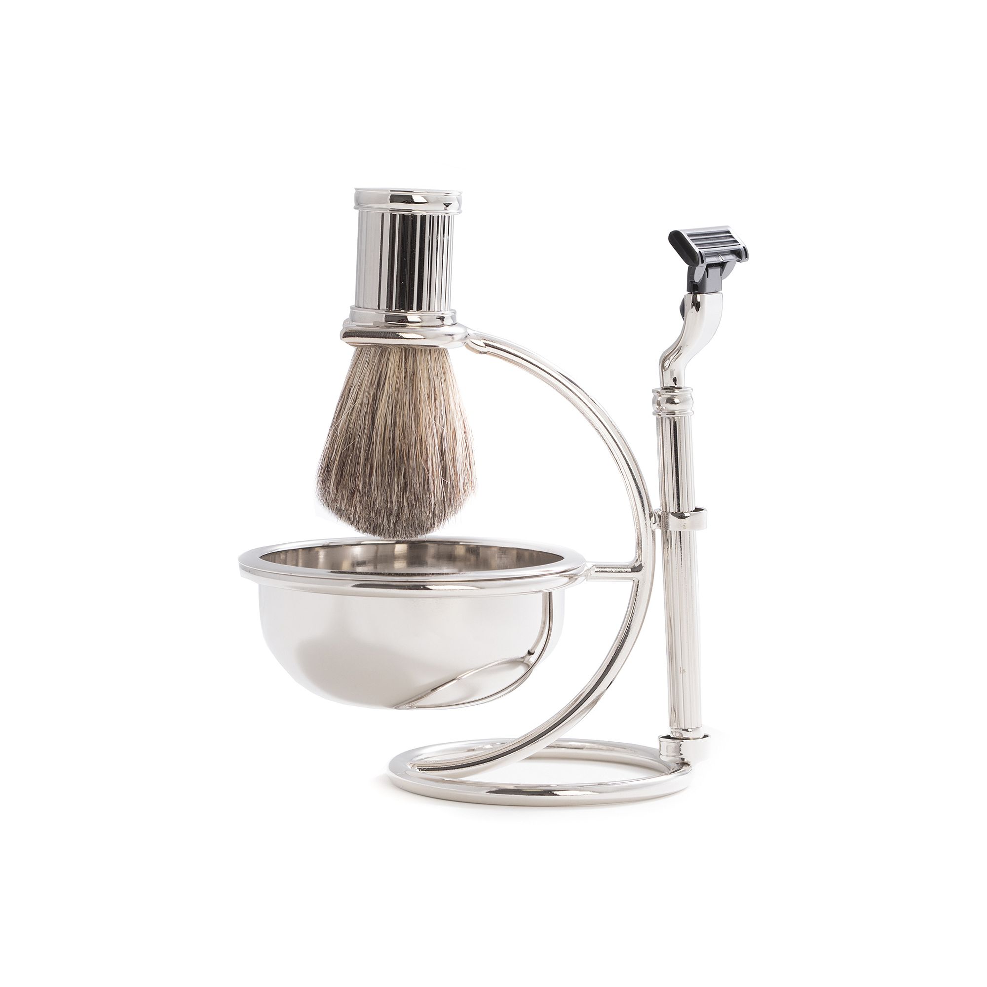 4-pc. Shaving Kit, Silver