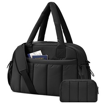 Women Lightweight Water Resistant Duffle Travel Gym Bag With Toiletry Pouch