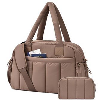 Women Lightweight Water Resistant Duffle Travel Gym Bag With Toiletry Pouch