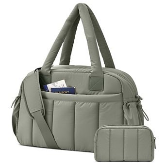 Women Lightweight Water Resistant Duffle Travel Gym Bag With Toiletry Pouch