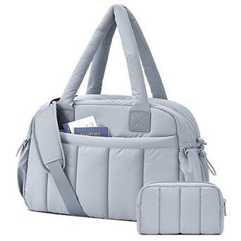 Women Lightweight Water Resistant Duffle Travel Gym Bag With Toiletry Pouch