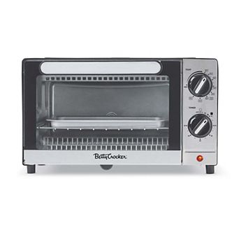 Betty Crocker 9L Toaster Oven - 2-Slice Toaster with Bake Broil and Toast Functions