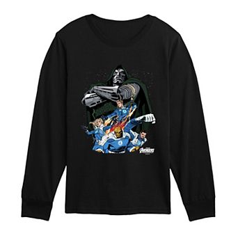 Boys 8-20 Marvel Avengers: Doomsday Doctor Doom vs. The Fantastic Four Long Sleeve Graphic Tee
