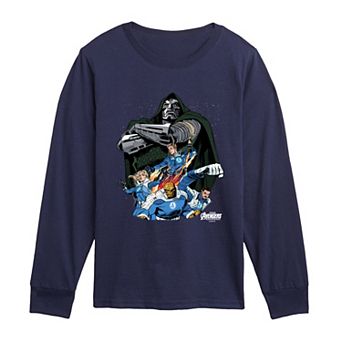 Boys 8-20 Marvel Avengers: Doomsday Doctor Doom vs. The Fantastic Four Long Sleeve Graphic Tee