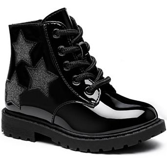 HOMEHOT Girls Combat Boots Side Zipper & Lace Up Boot for Toddler/Little Kid/Big Kid