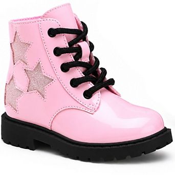 HOMEHOT Girls Combat Boots Side Zipper & Lace Up Boot for Toddler/Little Kid/Big Kid