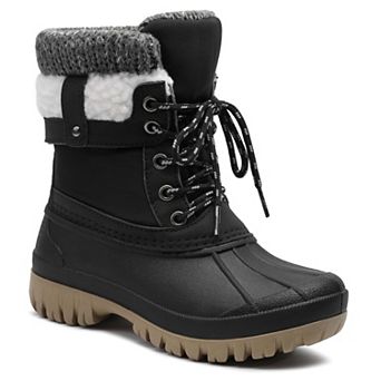 HOMEHOT Boys Girls Winter Snow Boots Water Resistant Warm Shoes