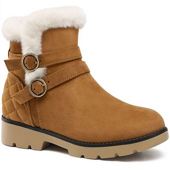 HOMEHOT Girls Ankle Boots Snow Winter Warm Shoes for Little Big Kids