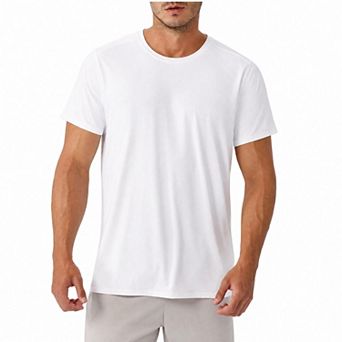 Men's Ice Silk Round Neck Short Sleeve T-Shirt Quick-Dry Breathable Athletic Tee
