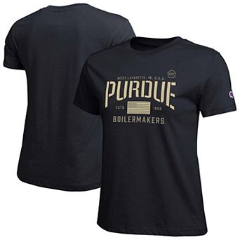 Women's Champion Black Purdue Boilermakers Operation Hat Trick Core T-Shirt