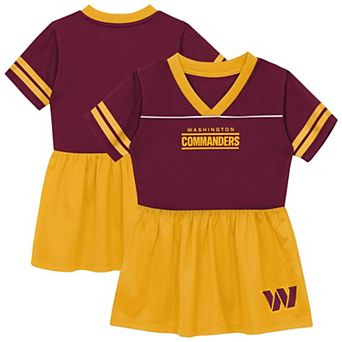 Toddler Outerstuff Burgundy Washington Commanders Stadium Lights V-Neck Fashion Football Jersey Dress