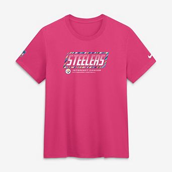Women's Nike Pink Pittsburgh Steelers 2026 NFL Crucial Catch Tri-Blend Dri-FIT T-Shirt