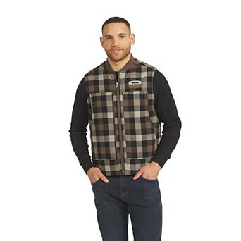 Men's Darius Rucker Collection by Fanatics Brown Chicago Bears Brushed Plaid Sherpa Full-Zip Vest