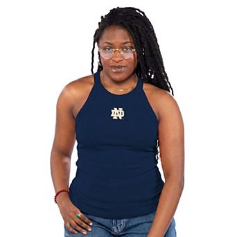 Women's ZooZatz Navy Notre Dame Fighting Irish Tri-Blend Racerback Ribbed Tank Top