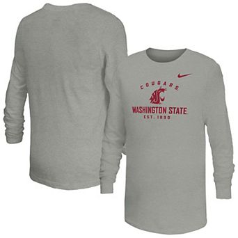 Youth Nike Gray Washington State Cougars Legend Dri-FIT Long Sleeve T-Shirt
