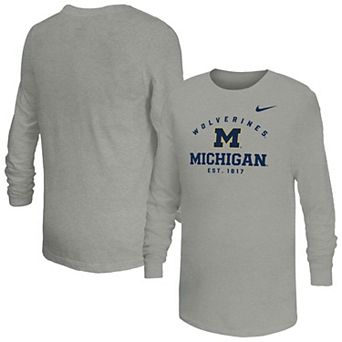 Youth Nike Gray Michigan Wolverines Legend Dri-FIT Long Sleeve T-Shirt