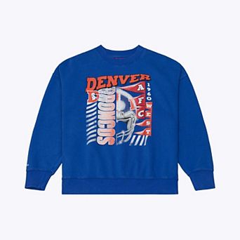 Women's Mitchell & Ness Royal Denver Broncos Street Graphic Crewneck Sweatshirt